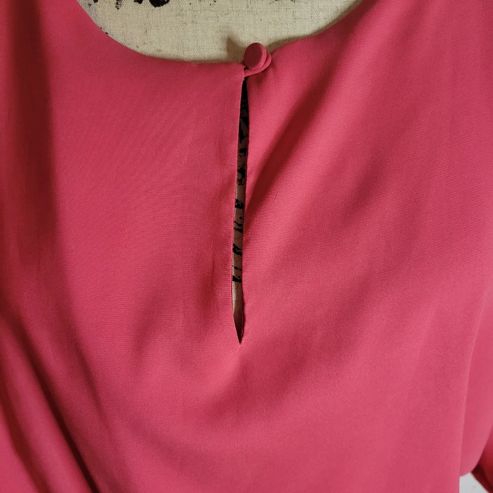 Suzi chin pink shirt dress medium 10 flowy spring summer dress - Picture 2 of 6